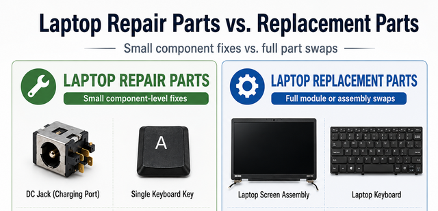 Laptop Repair Parts vs. Laptop Replacement Parts: What’s the Difference?