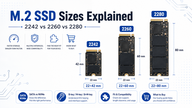 M.2 SSD Sizes Explained: 2242 vs 2260 vs 2280