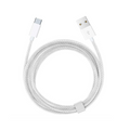 Premium 5ft Braided USB-A to USB-C Fast Charging & Data Sync Cable – White